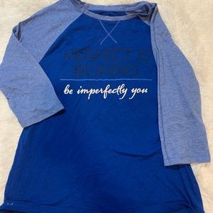 womens blue workout shirt